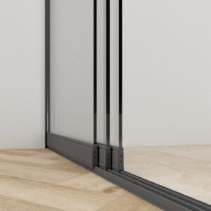 3 rail glazenschuifwand tot 1800 mm (2 x 930 mm glas)